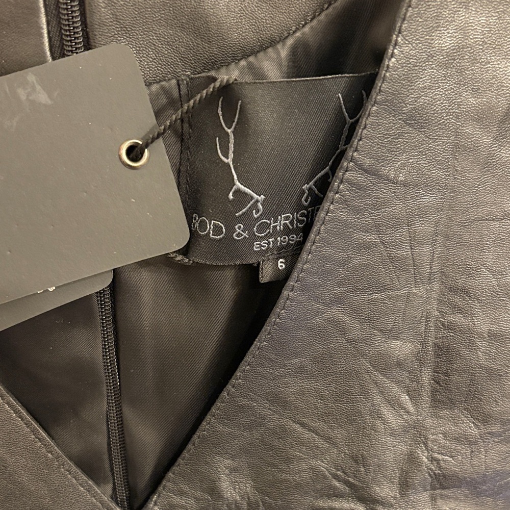 Bod & Christensen Leather Short Sleeve Fitted Dress - Picture 15 of 15